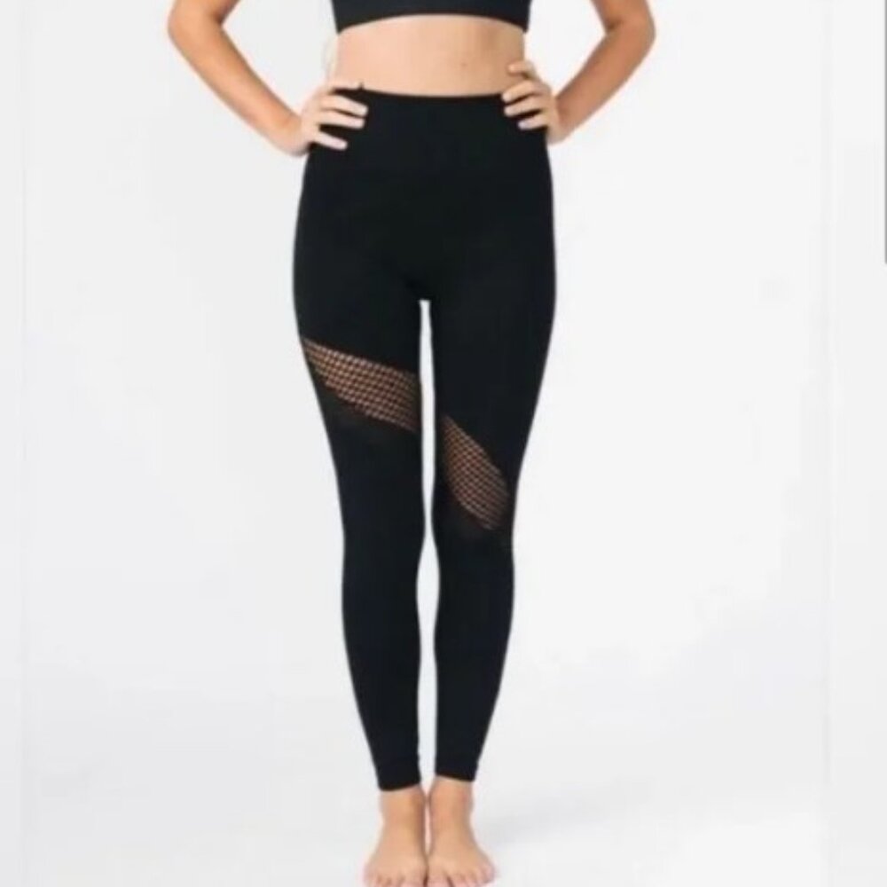 Zyia mesh compression ribbed leggings medium